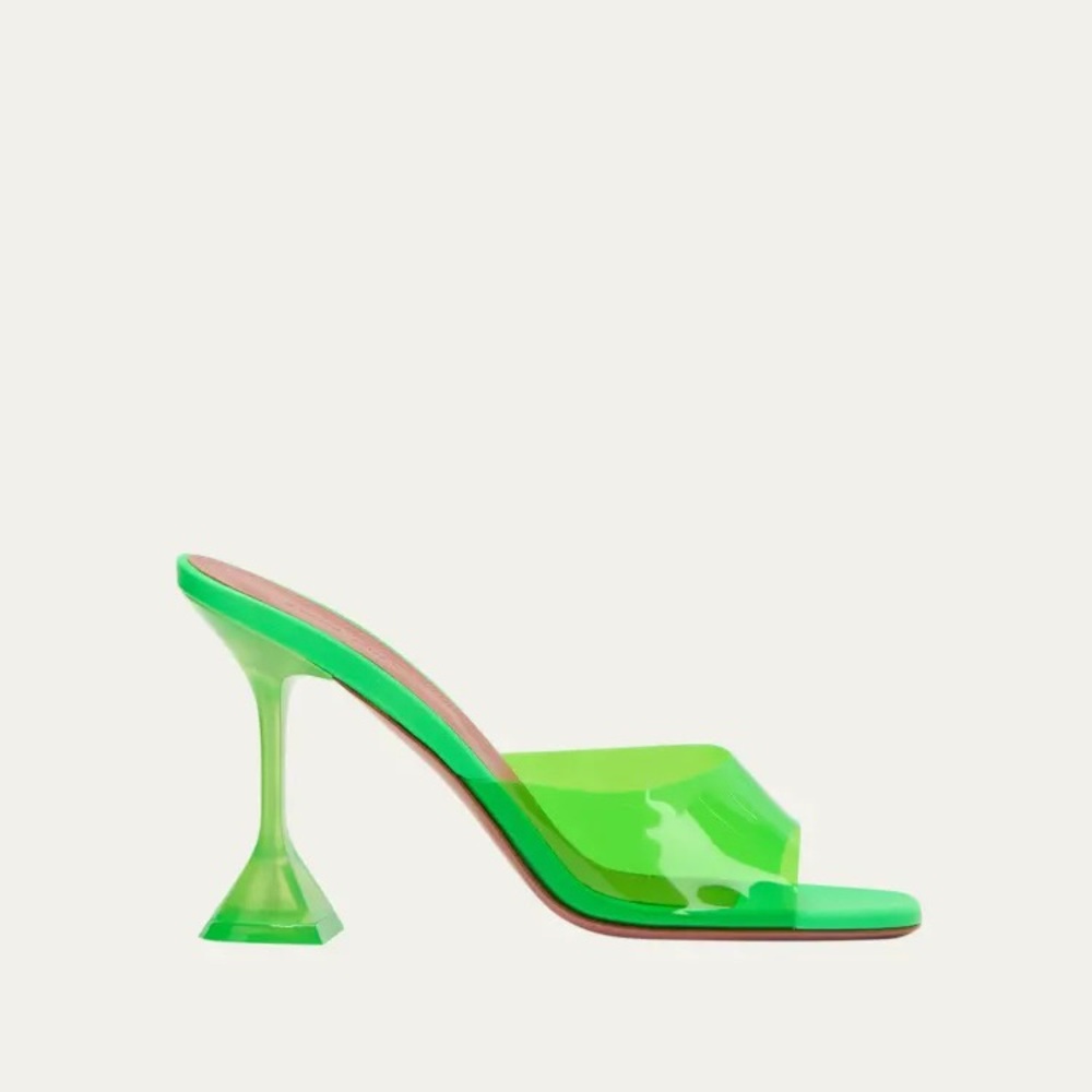 NWT Amina Muaddi Lupita Glass Slide Sandals